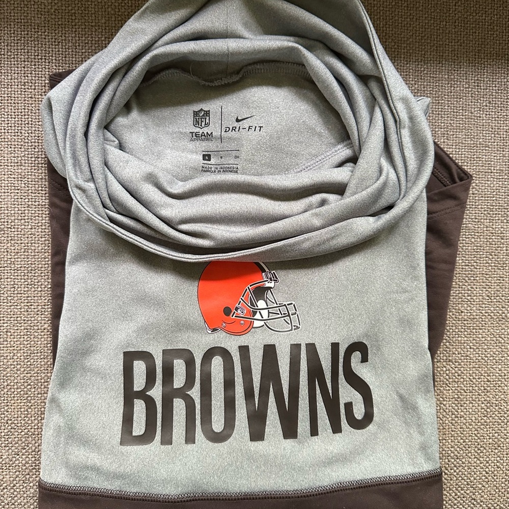 Nike Cleveland Browns Dri-FIT Gray and Brown Hoodie